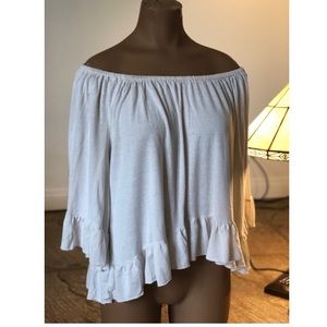 Cream off the shoulder top
